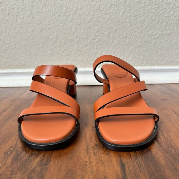 NWOB EVERLANE The Italian Leather Tourist Heel Sandals in Adobe Brown - Picture 4 of 12